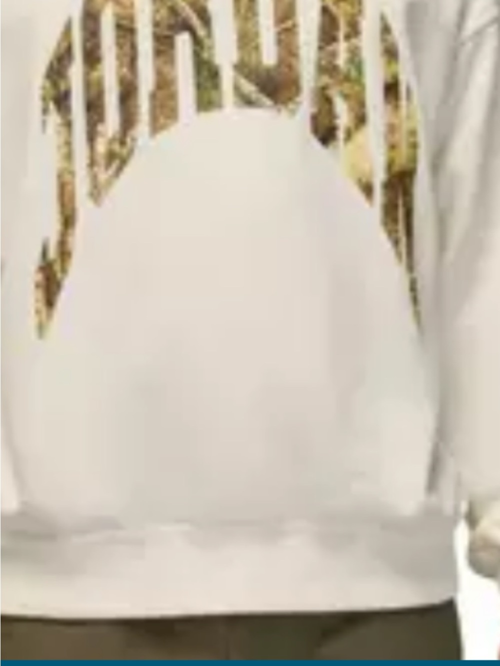 Jordan White Sweatshirt with Camo Arch Graphic